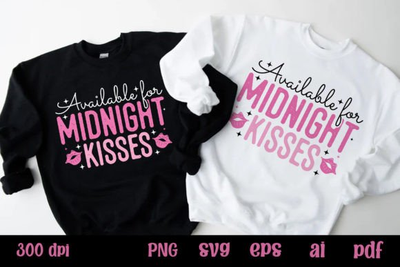 Midnight Kisses Pink New Year 2024 SVG Graphics