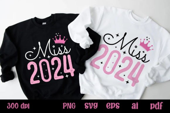 Miss 2024 Pink New Year SVG Graphics