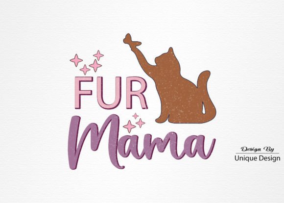 Retro Cat Fur Mama SVG Design
